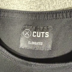 Cuts Shirt Mens Medium Black Curve Hem Elongated Pyca Pro Casual Preppy Logo