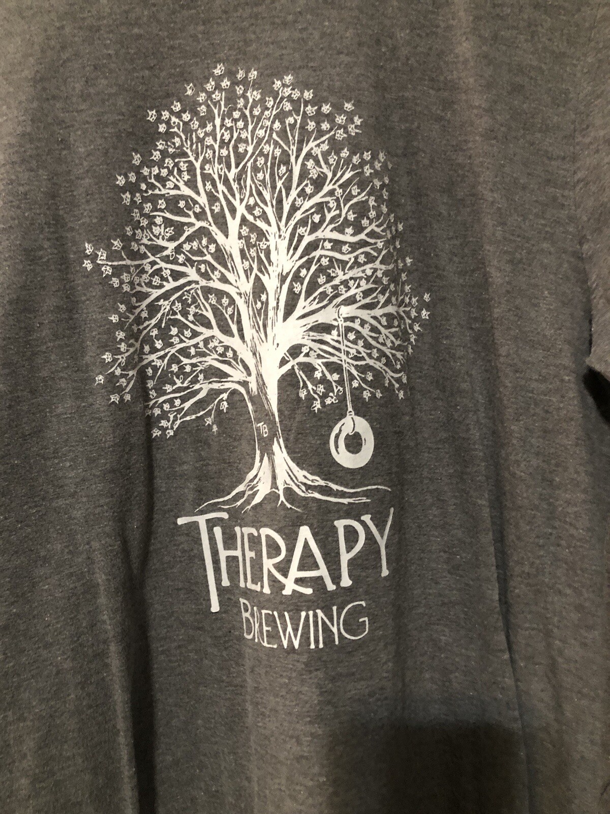 District Mens Long Sleeve GrayPerfect Tri Crew Neck Tee Therapy Brewing Medium gallery