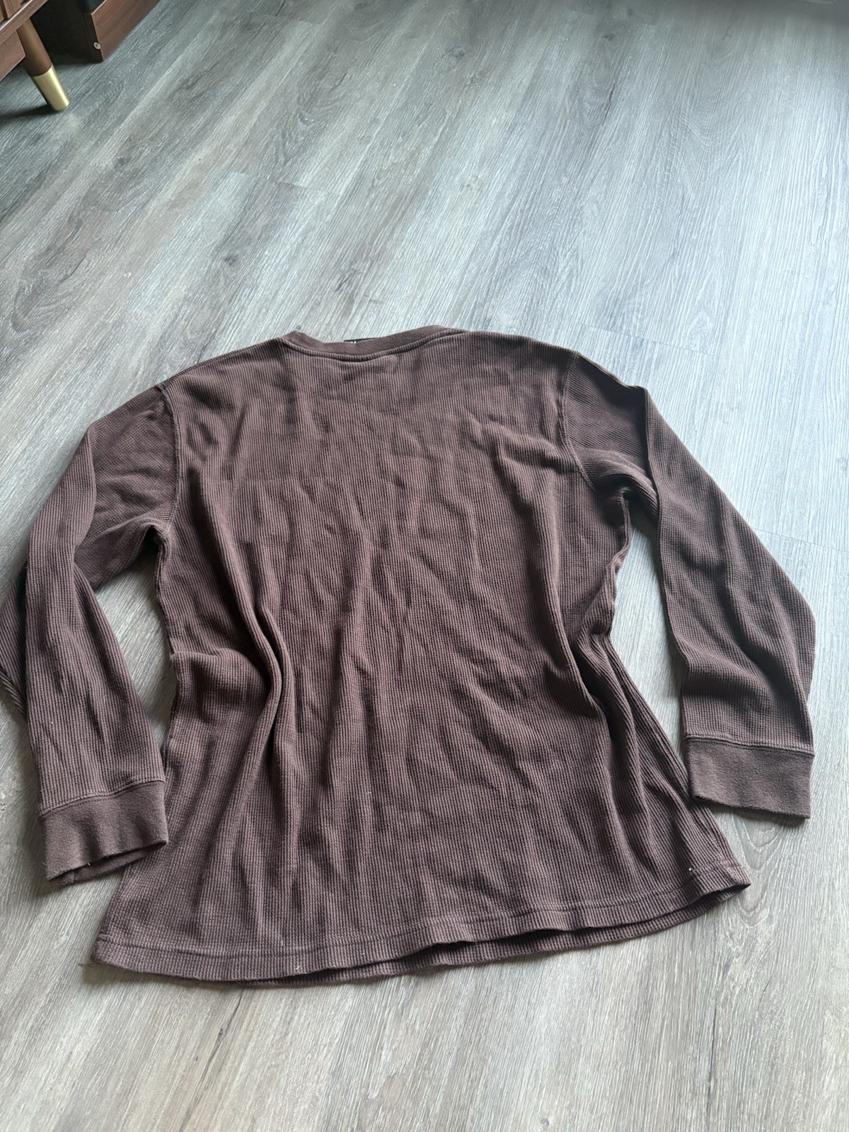 southpole brown waffle knit thermal long sleeve shirt size men’s xl gallery