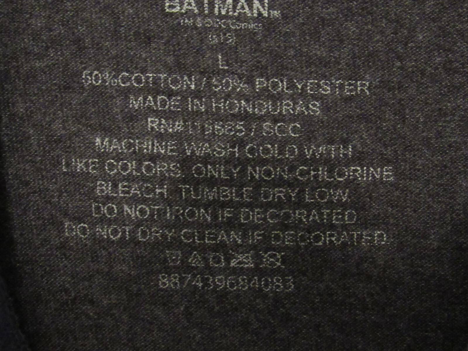 Mens DC Batman Dark Knight T-Shirt Large Charcoal Gray Yellow Batman Graphic gallery