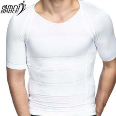 OmniBrace Men’s Body Slimming Short Sleeve Compression T-Shirt Up To 3XL & 4XL