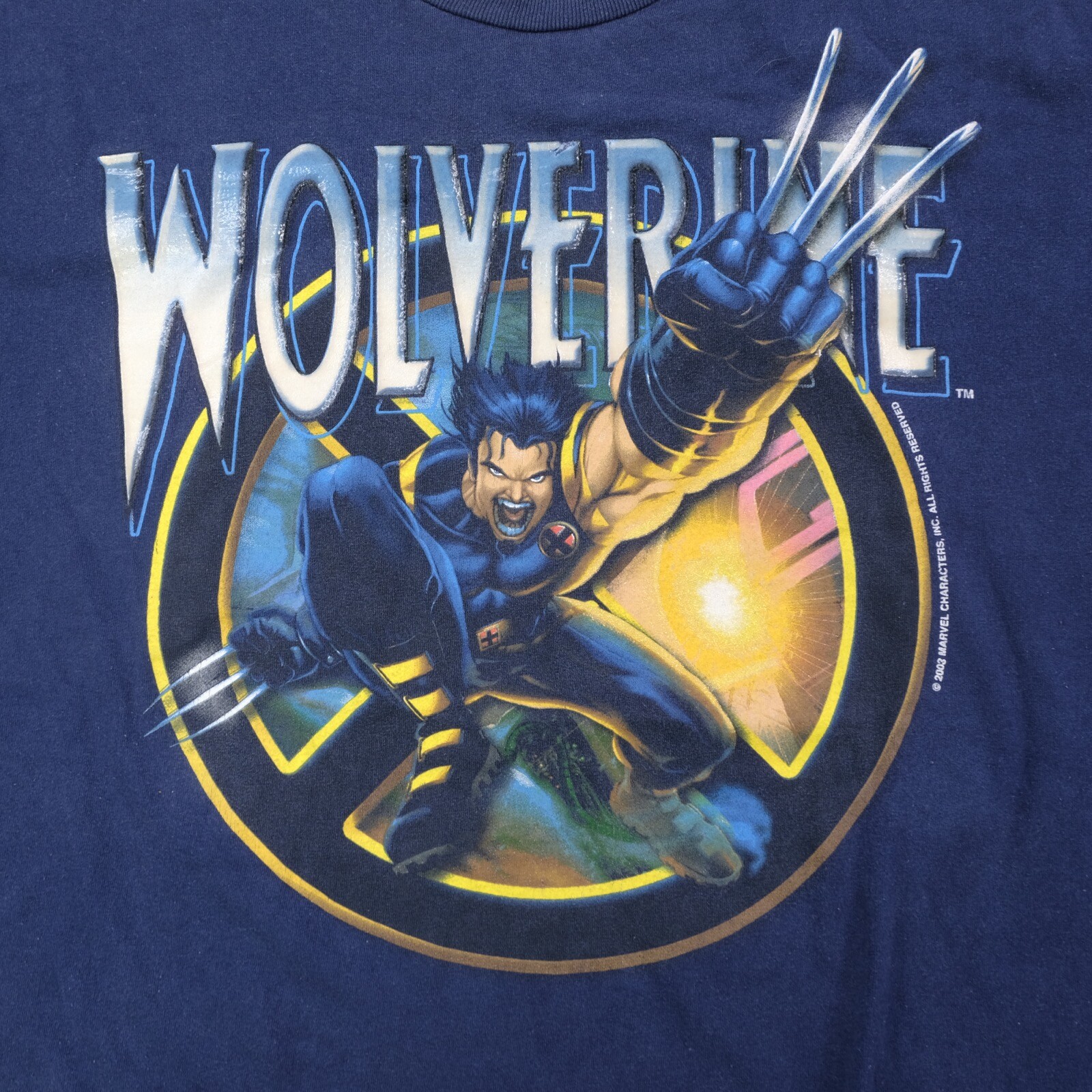 Rare Vintage MARVEL Wolverine 2003 Graphic T Shirt 2000s Comics Superhero Blue gallery
