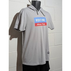 Routine Athletic Dept Short Sleeve Hoodie Gray Mens Graphic T Shirt Top Medium