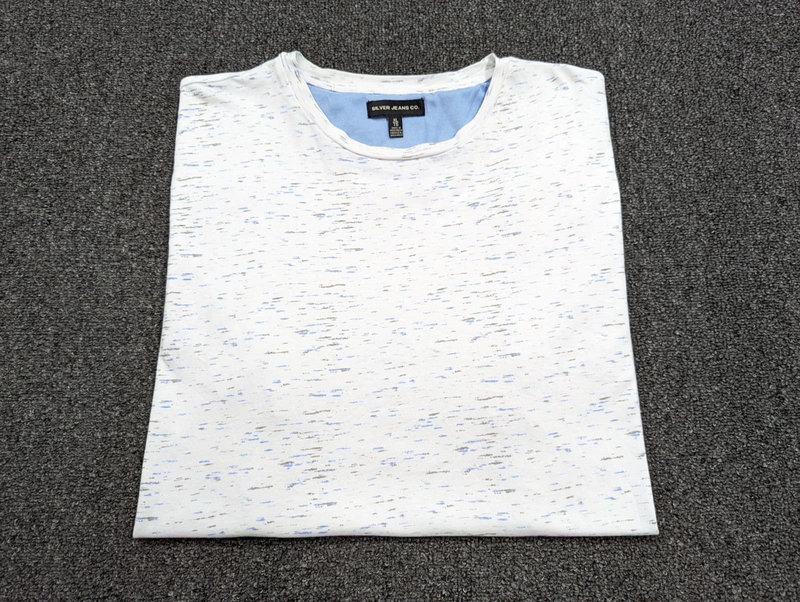 Silver Jeans Co Mens White & Blue Casual Short Sleeve Tshirt Size XL