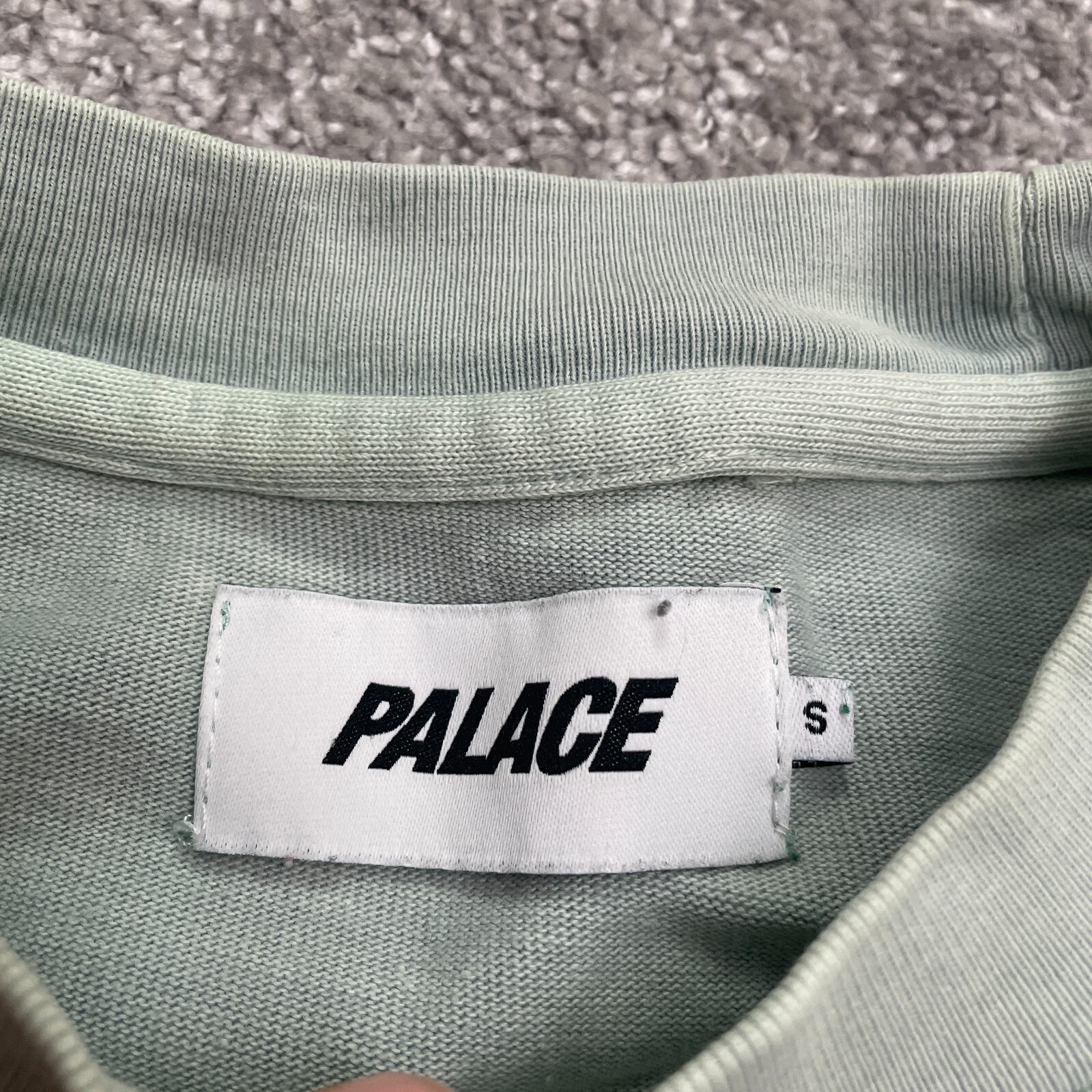 Palace Skateboard Heavyweight T-Shirt Men Small Light Green Crew Neck Pocket Tee gallery