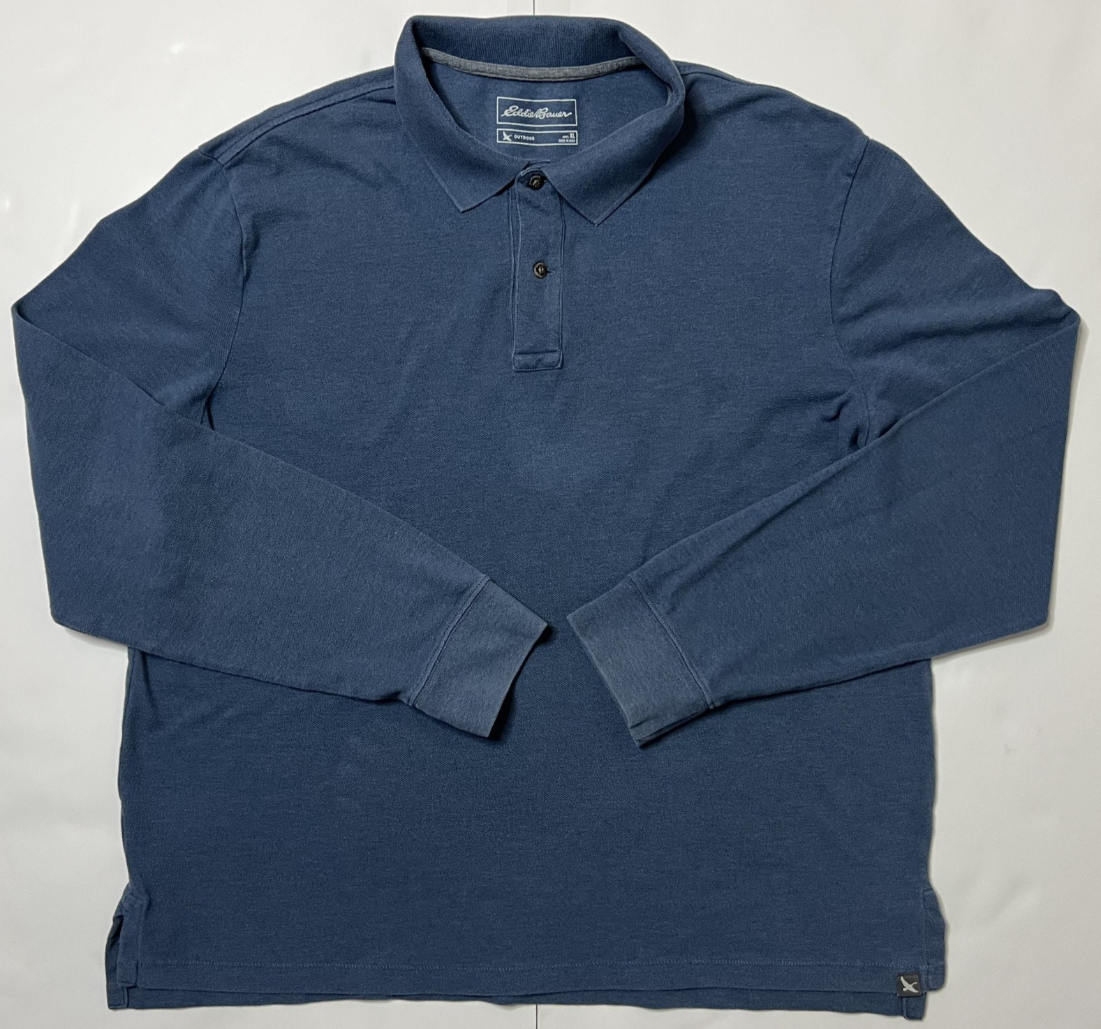 Eddie Bauer Mens XL Henley Long Sleeve Blue Pocket Cotton Shirt Slate Outdoor gallery