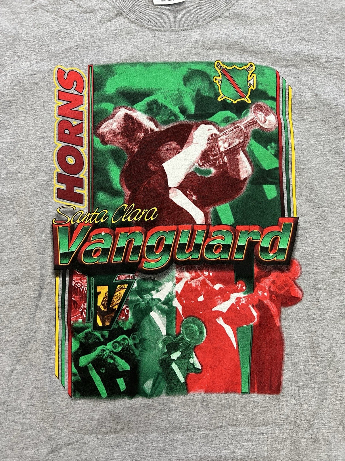 Vintage 90s Santa Clara Vanguard Drum And Bugle Corps Gray Graphic Tee Shirt L gallery