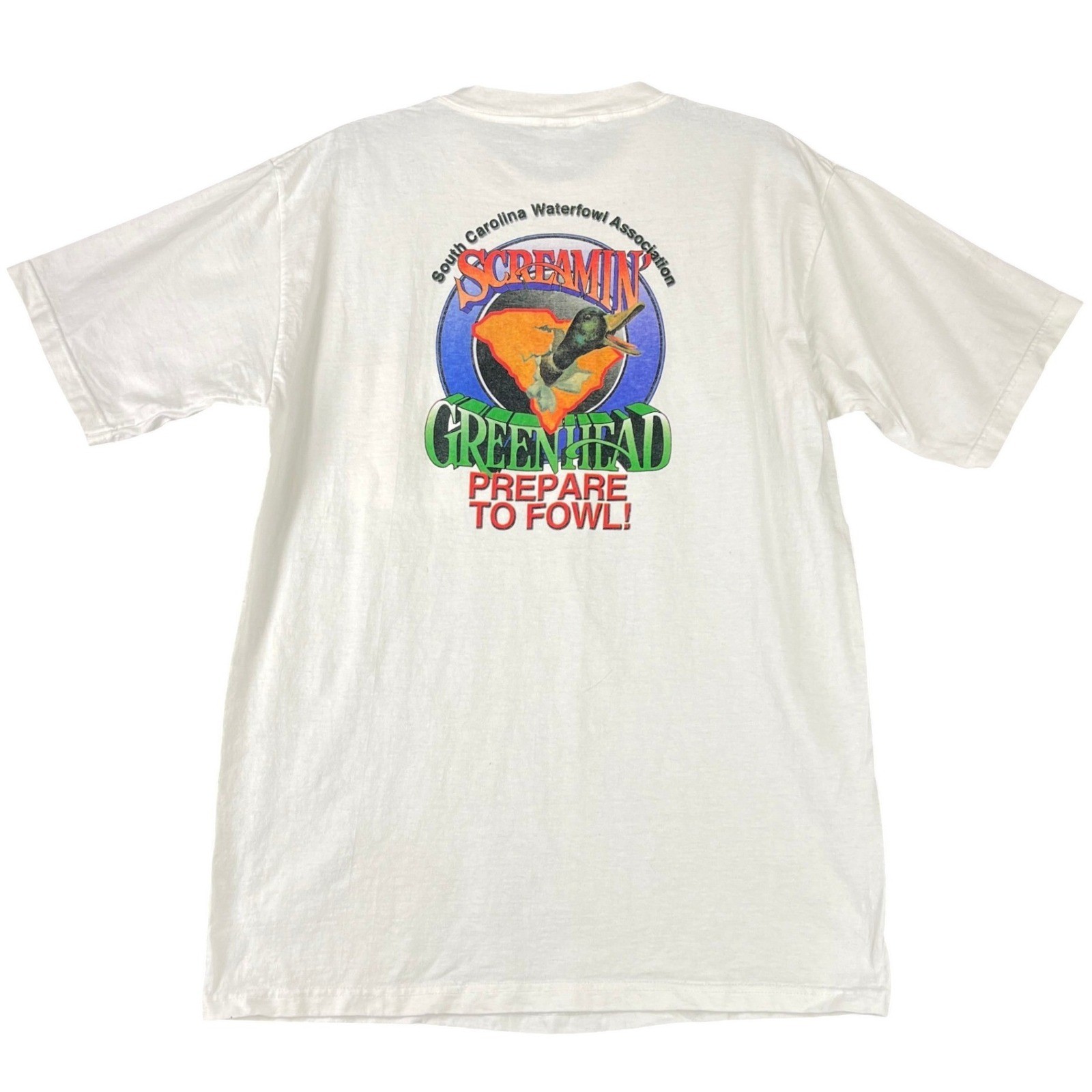 Vintage 90s Screamin Greenhead Shirt South Carolina Waterfowl Duck Hunting L Men