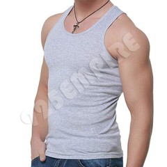 Men 100%Cotton Ribbed Black/White/Grey Tank Top A-Shirt Wife Beater Undershirts