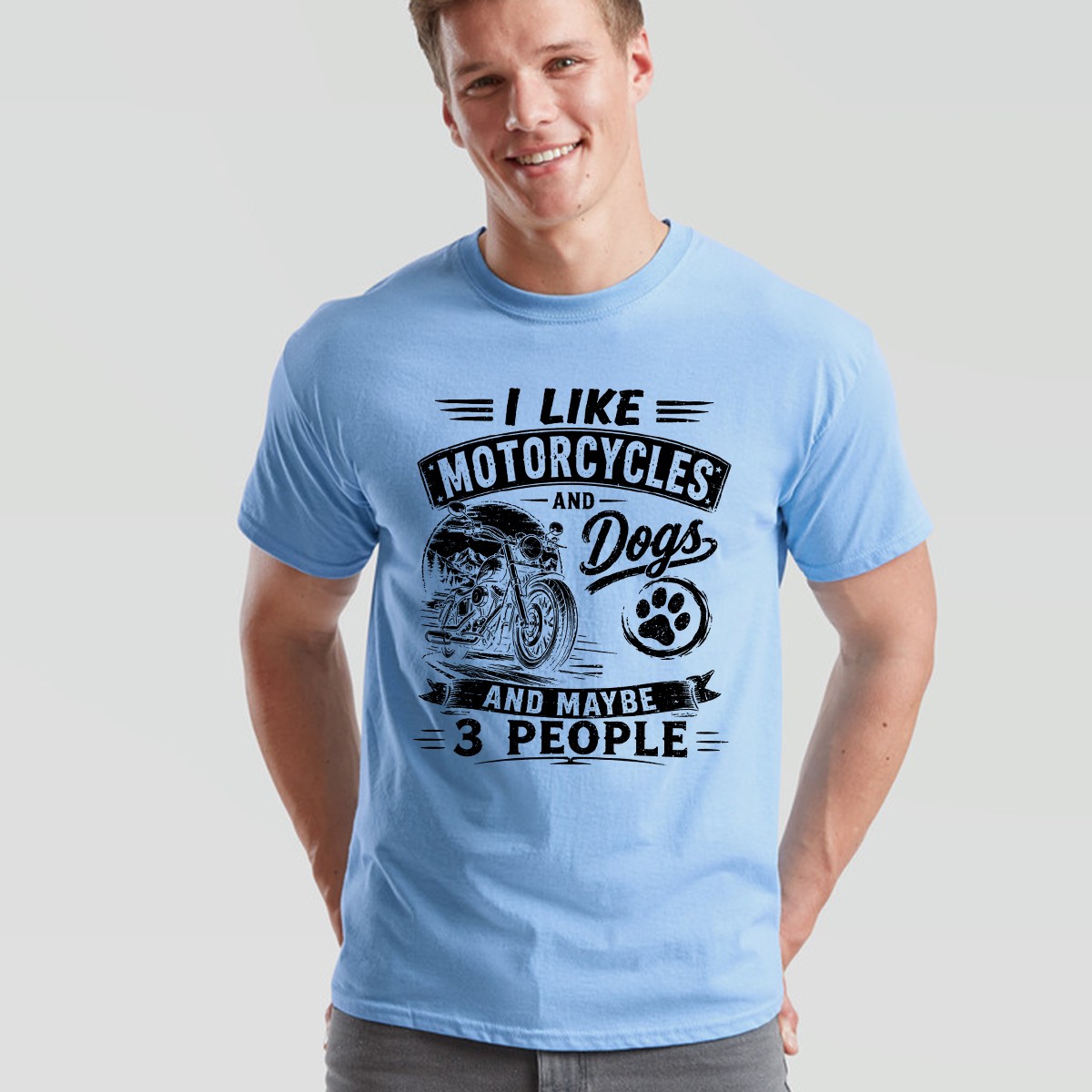I Like Unisex T Shirt Motorcycles And Dogs And Maybe 3 People Graphic Top gallery