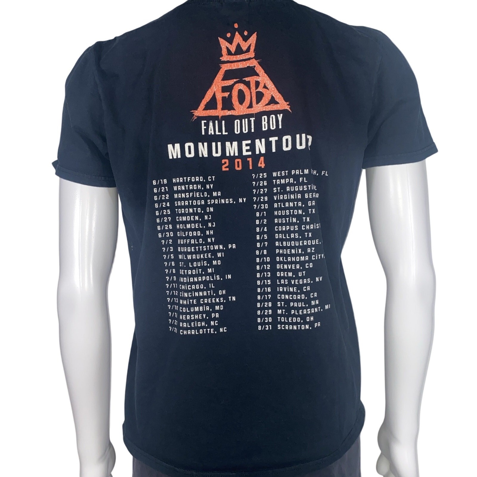 Fall Out Boy T-Shirt Monument Tour 2014 Rock Concert Size Medium Double-Sided gallery
