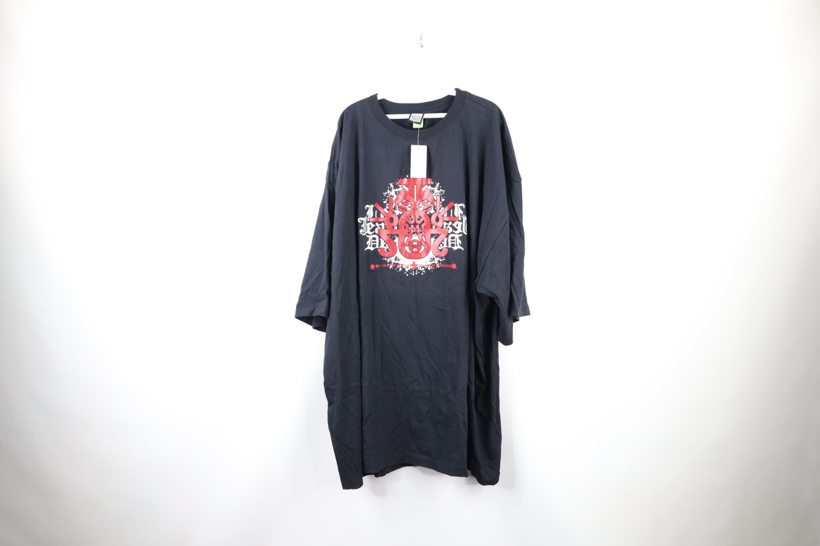 NOS Vtg Marithe Francois Girbaud Mens 4XL Baggy Spell Out Glitter T-Shirt Black gallery