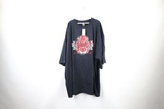NOS Vtg Marithe Francois Girbaud Mens 4XL Baggy Spell Out Glitter T-Shirt Black