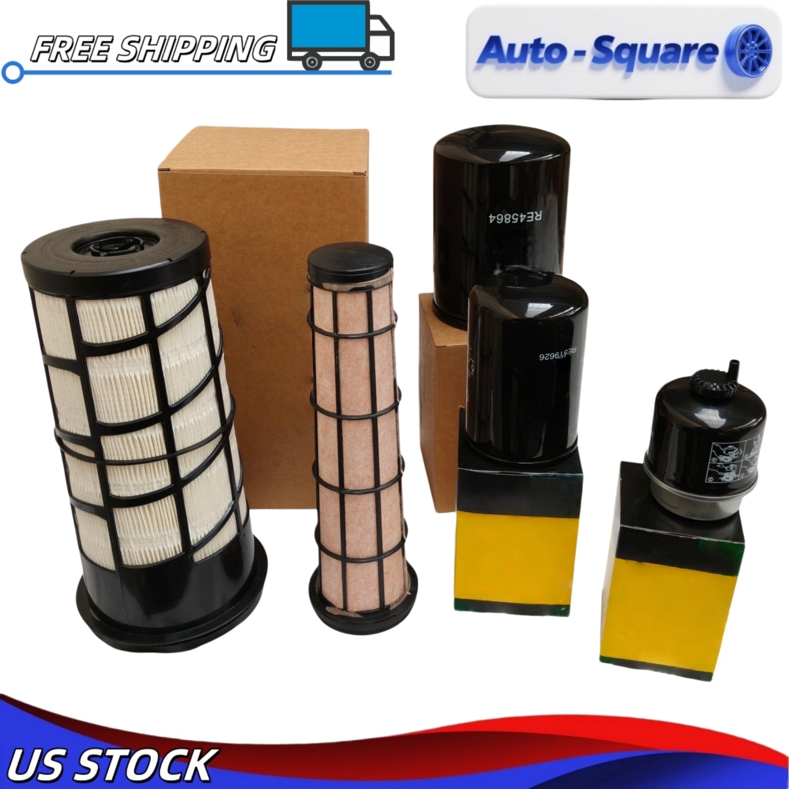 For John Deere 5045E 5055E 5065E 5075E With T2 & IT4 Eng Maintenance Filter Kit