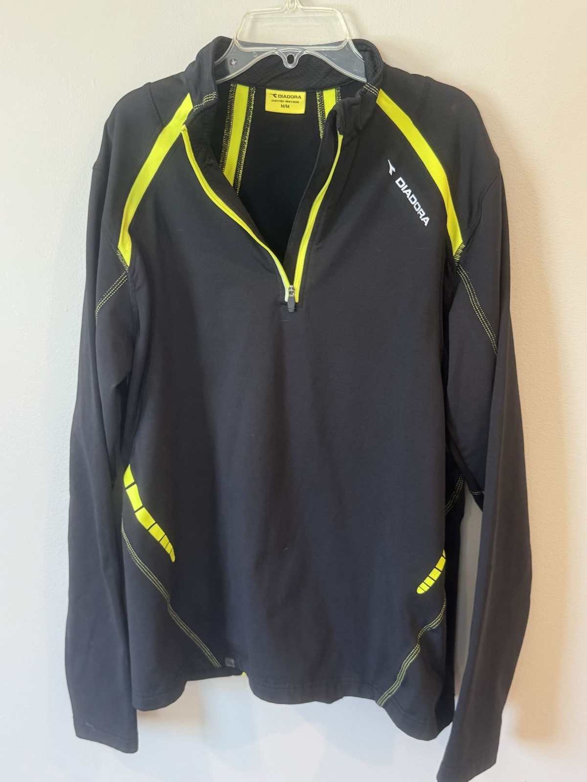 Diadora Half Zip Mock Neck Long Sleeve Athletic T-Shirt Mens Size M Compression gallery