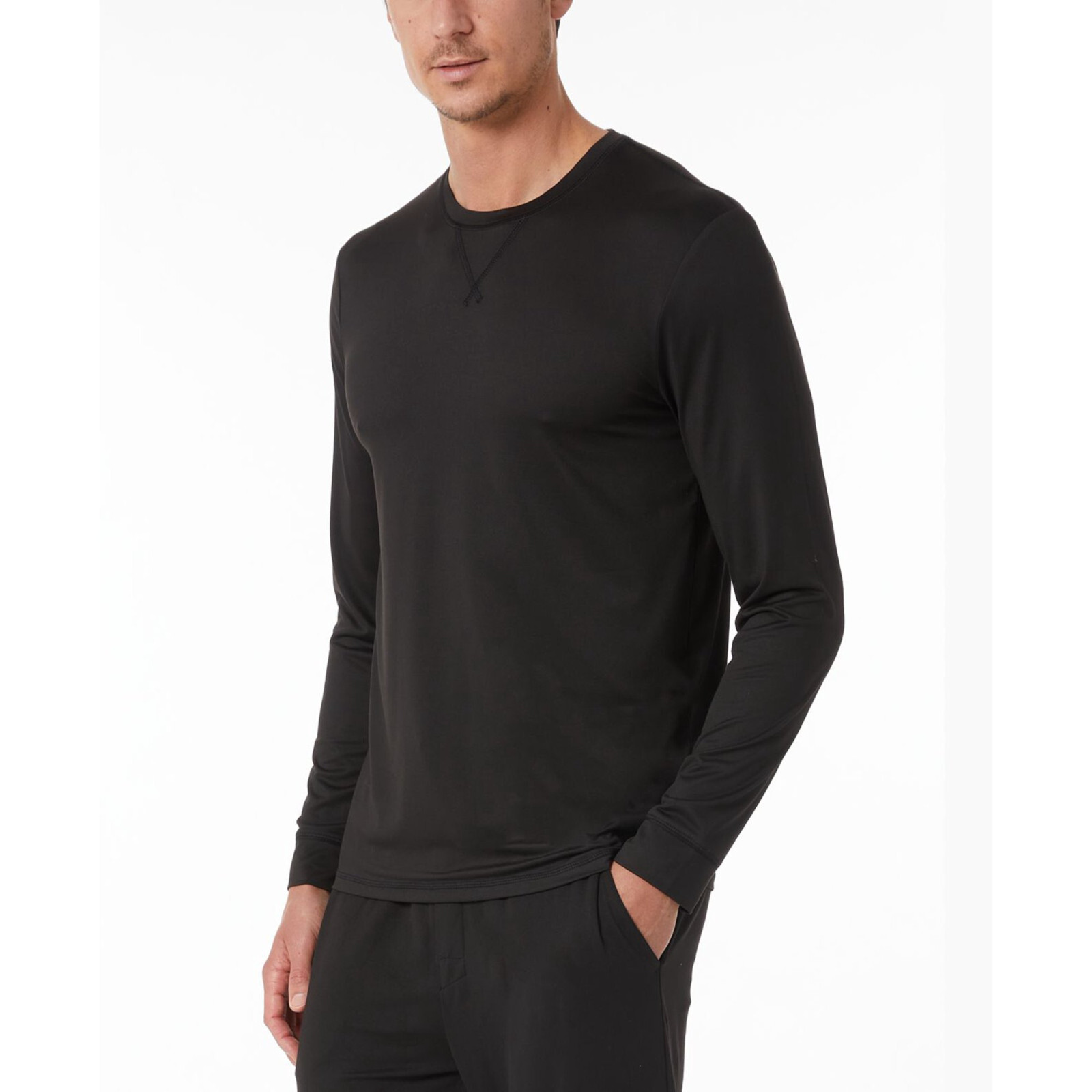 32 Degrees Men's Top Notch Long-Sleeve Sleepwear Shirt, Black, XL gallery