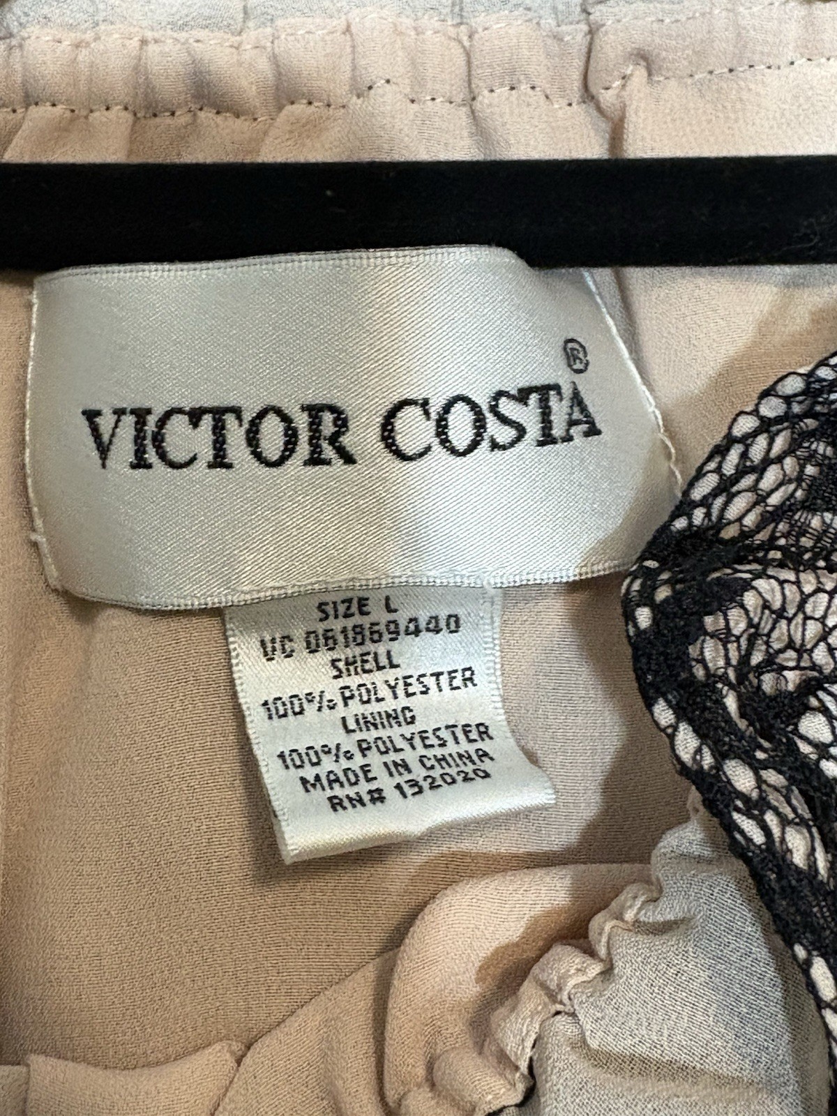 Victor Costa Black Lace Size L Long Sleeve Dress Shirt gallery