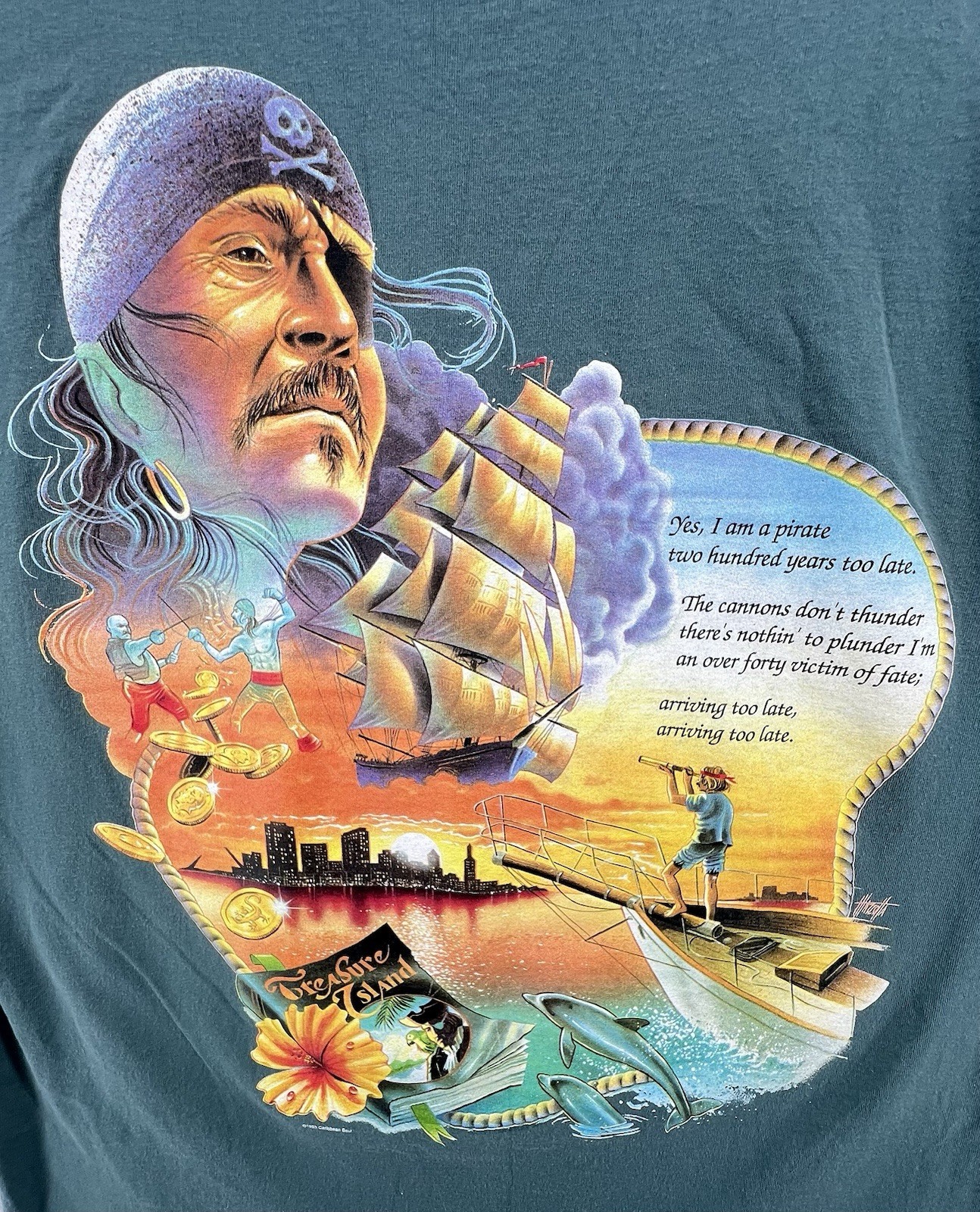 Vintage Caribbean Soul Jimmy Buffett Pirate Captain T-Shirt L Single Stitch USA gallery