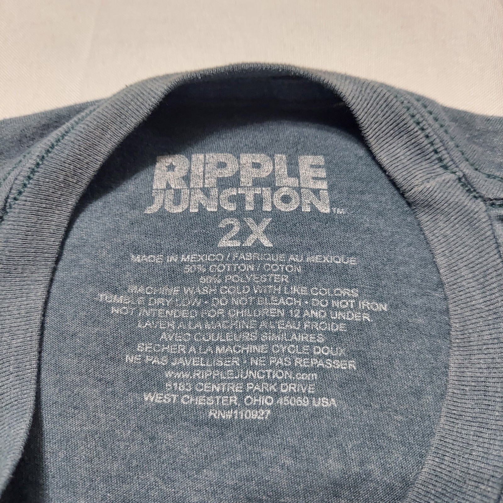 Ripple Junction Stay Sharp Hedgehog Graphic T-Shirt Men's 2XL Blue Tee Casual gallery
