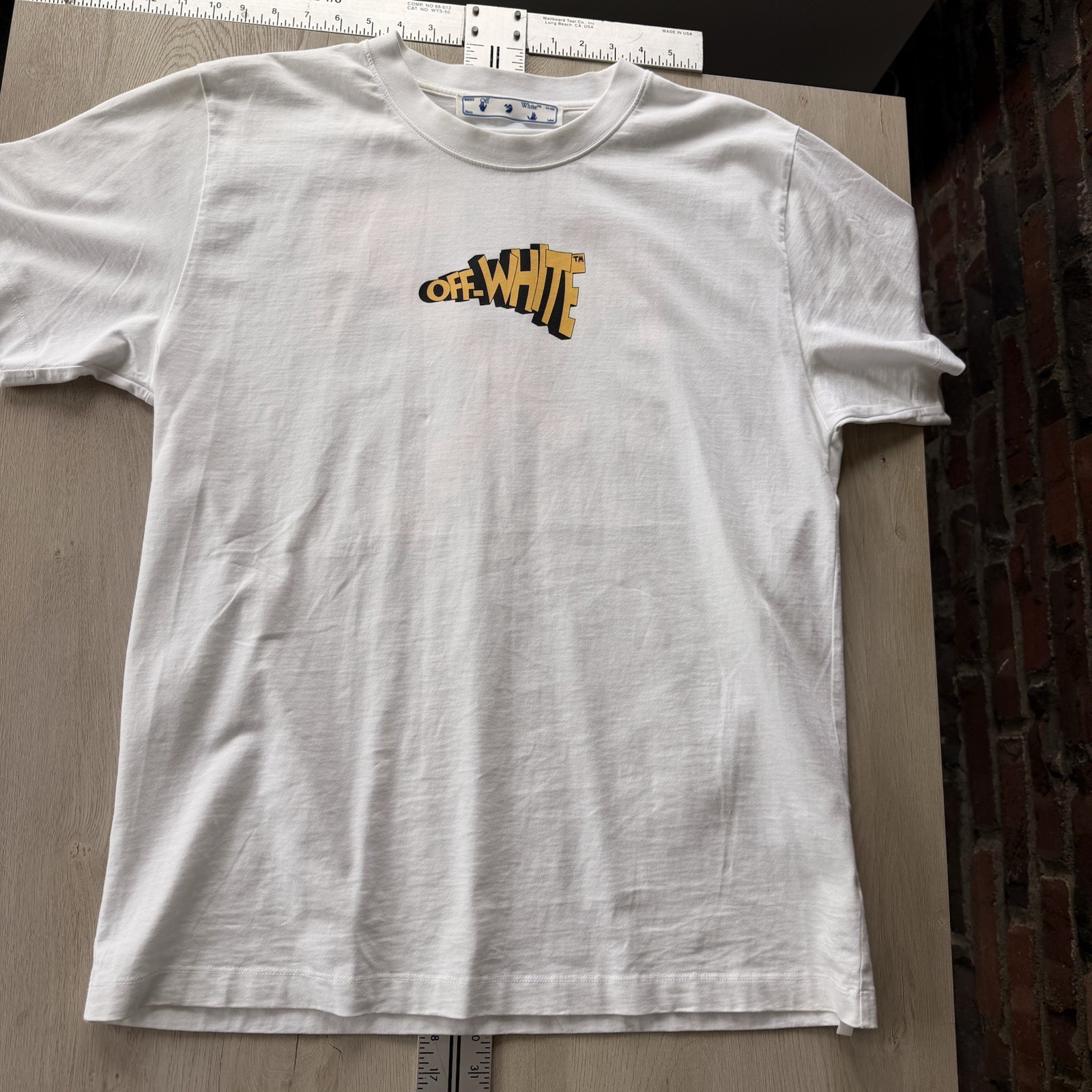 Off-White Main Label Arrows Graphic T-Shirt White Yellow Black Men’s XL Cotton gallery