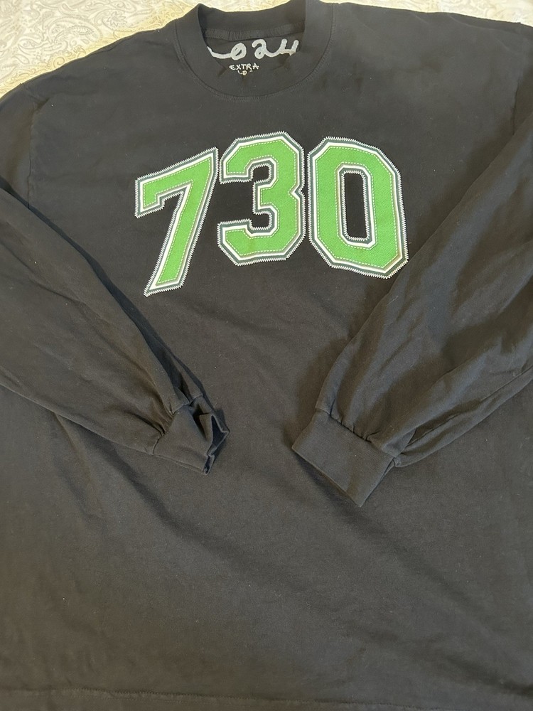 Asspizza 730 Green stitch print longsleeve black XL