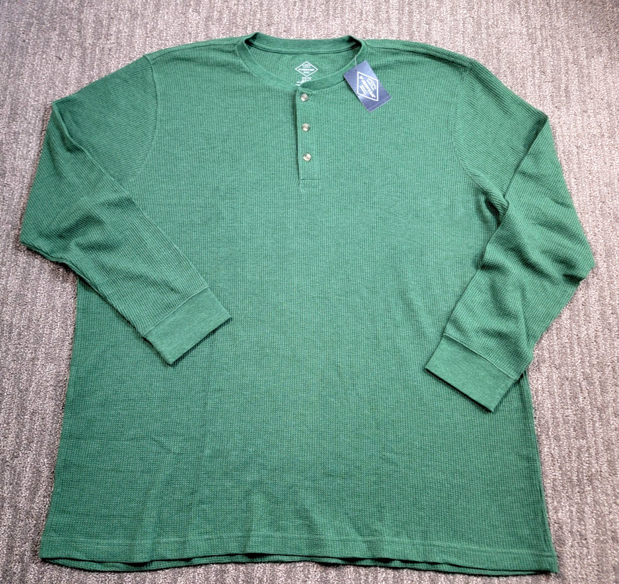 NEW! St. John's Bay Green Thermal Shirt Men's 3XLT Long-sleeve Super Soft NWT gallery