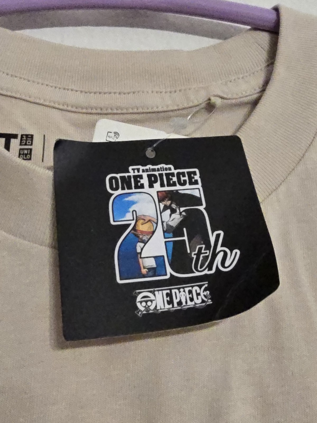 Uniqlo ONE PIECE Anime 25th Short Sleeve Beige Pirate King Unisex Size S NEW gallery