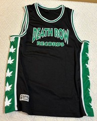 Official Death Row Records 2 Sided Jersey Green Leaf Sides Two Hip Hop Size M