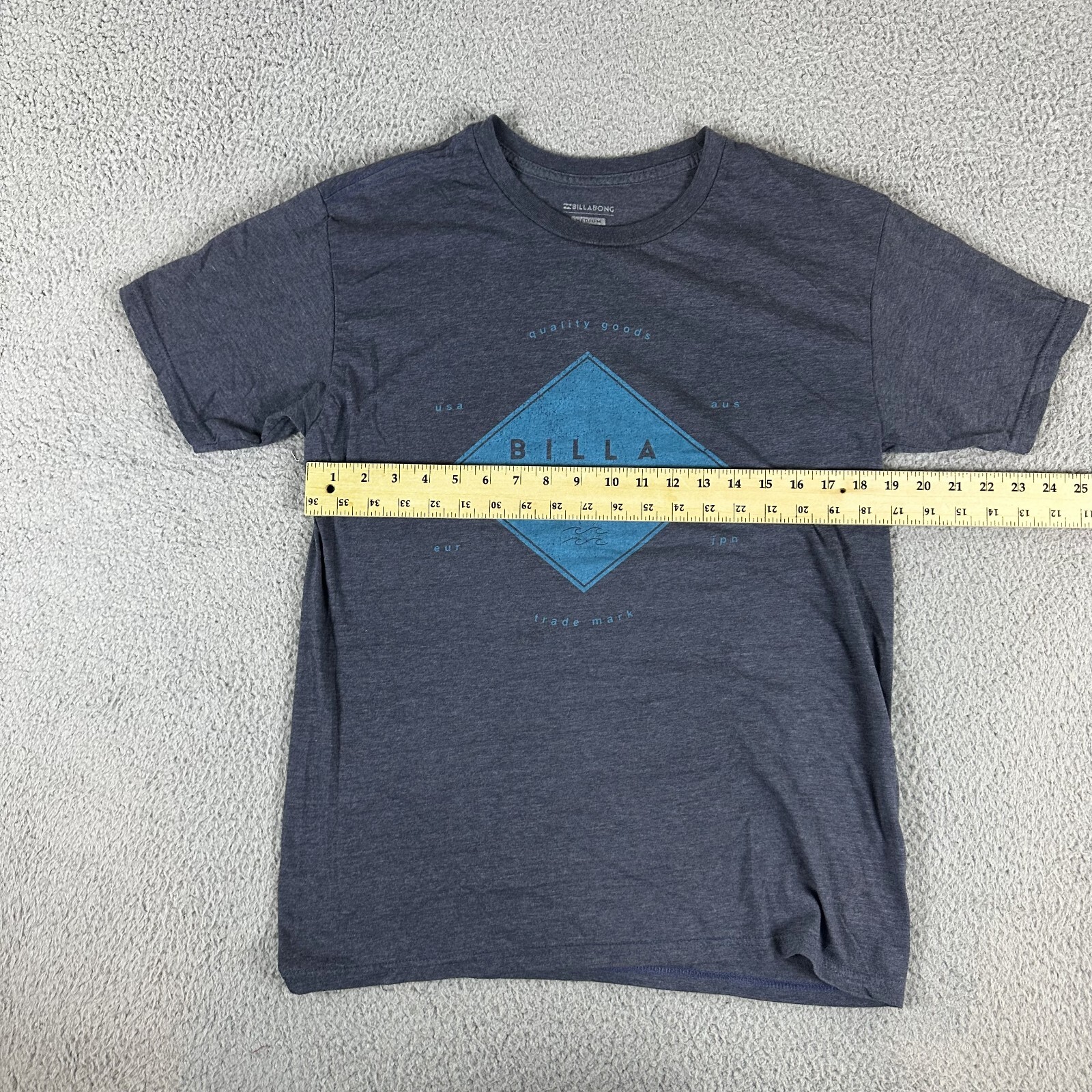 Billabong Shirt Men's M Gray Cotton Crew-Neck Short Sleeve Beach Outdoor gallery