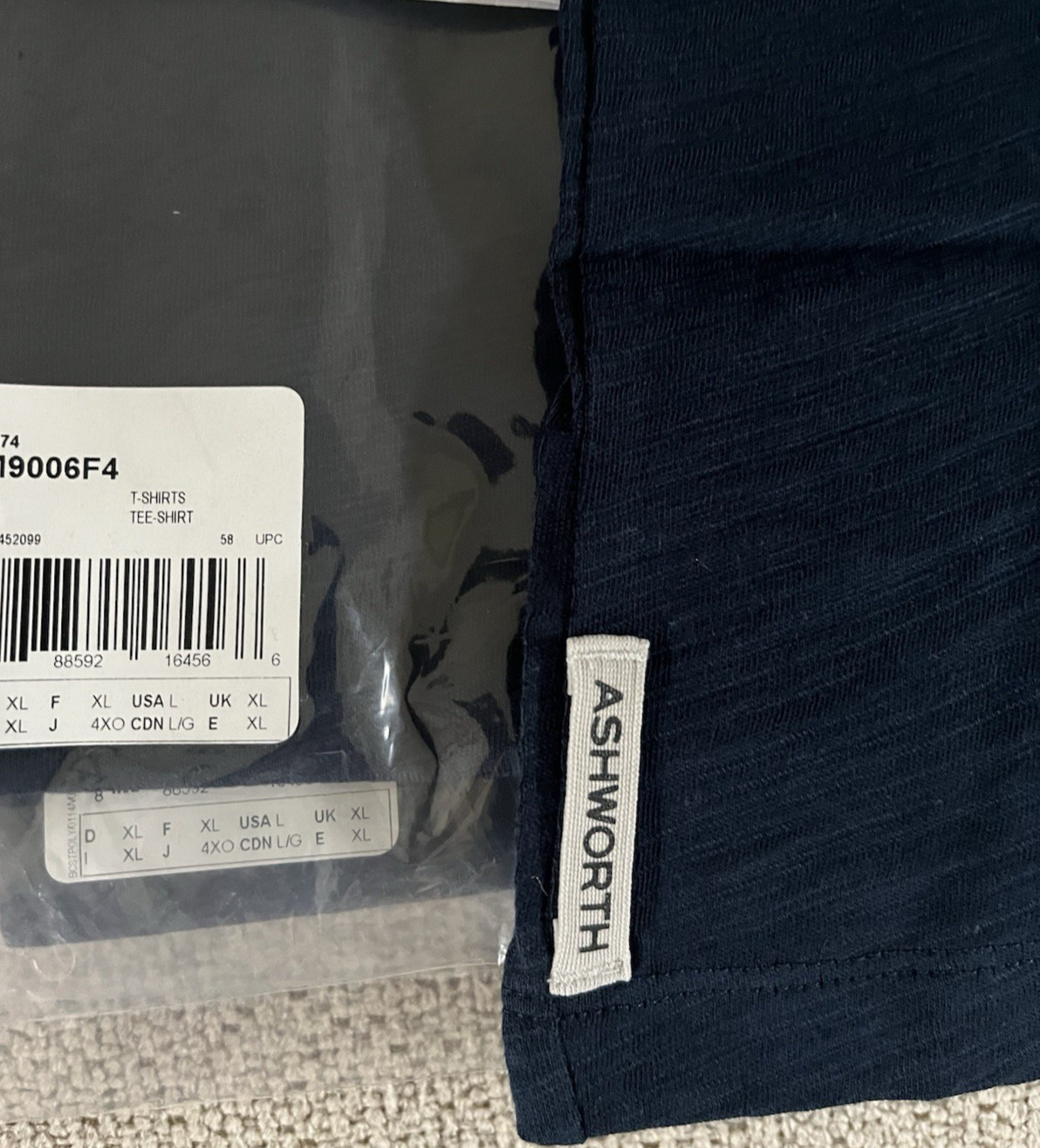 NEW W/TAG ASHWORTH MEN'S SPACE DYED WALKING MAN TEE SHIRT NAVY SZ LARGE MSRP $40 gallery
