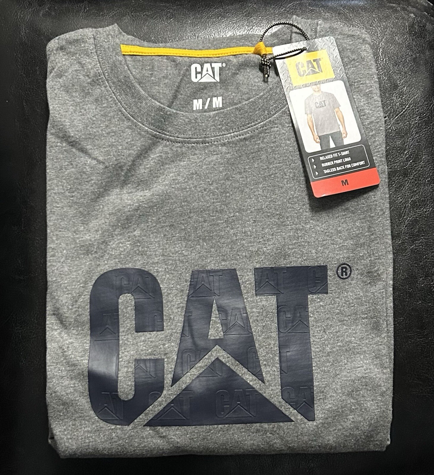 CAT Caterpillar Men's Relaxed Fit T Shirt, Color Gray, Size Medium, Durable. ￼ gallery