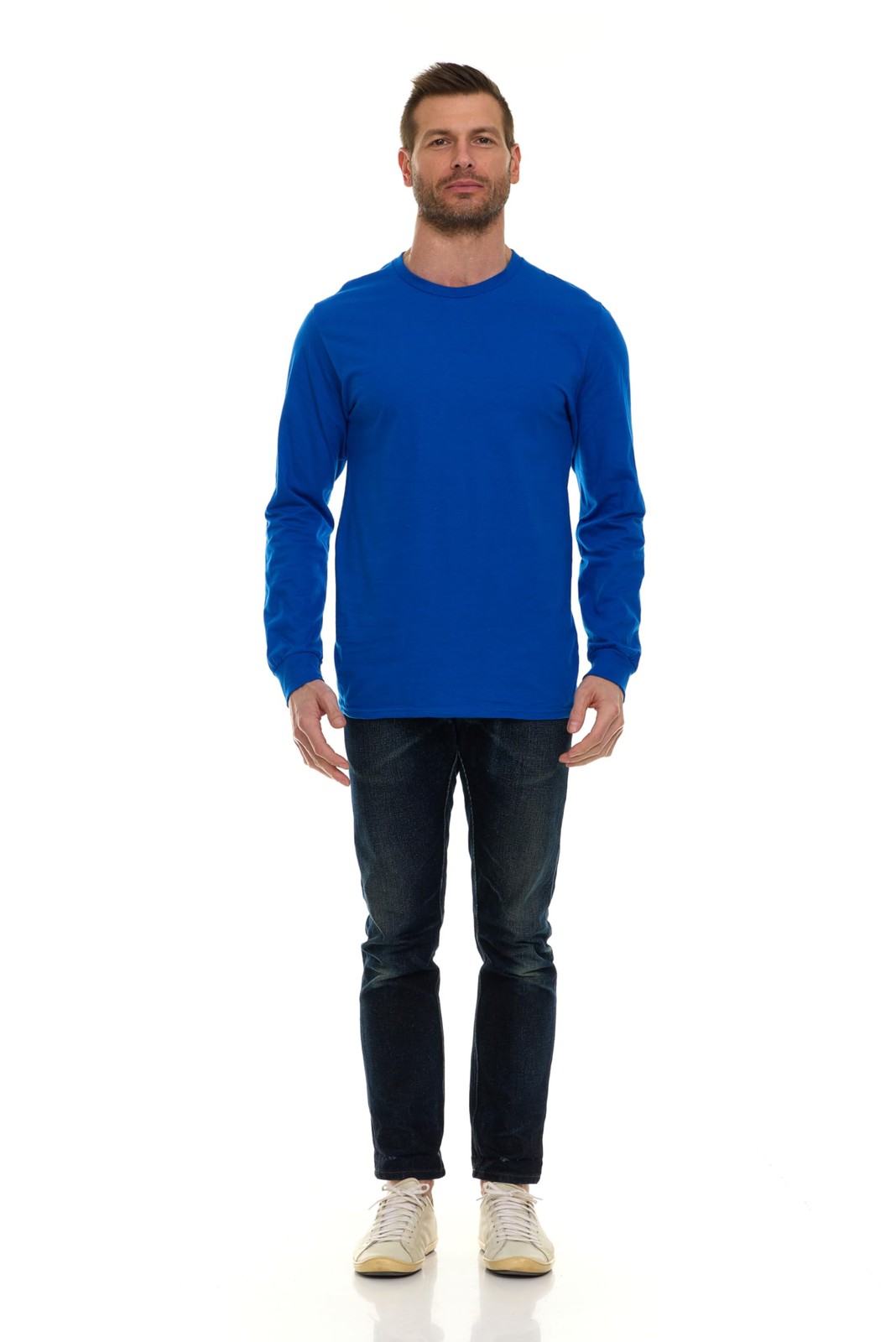 BILLIONHATS Mens Long Sleeve Colorful T-Shirts , Crew Neck Bulk Tees for Men gallery