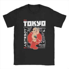 Astroboy Cartoon T Shirts Atom Manga Men Cotton Casual T-Shirt Crewneck Child…