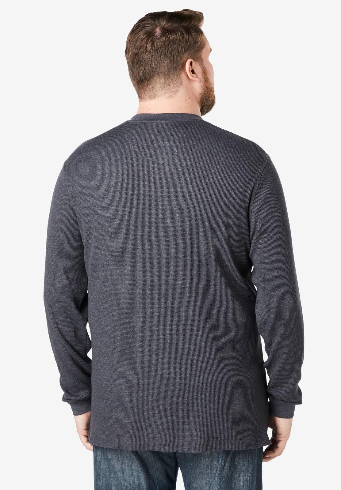 KingSize Men's Big & Tall Waffle-Knit Thermal Henley Tee - Big - 7XL, Heather... gallery