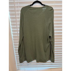 Faherty Men XXL LS Cloud Waffle Crew Pima Cotton Modal Raglan Green DFH-DEEP