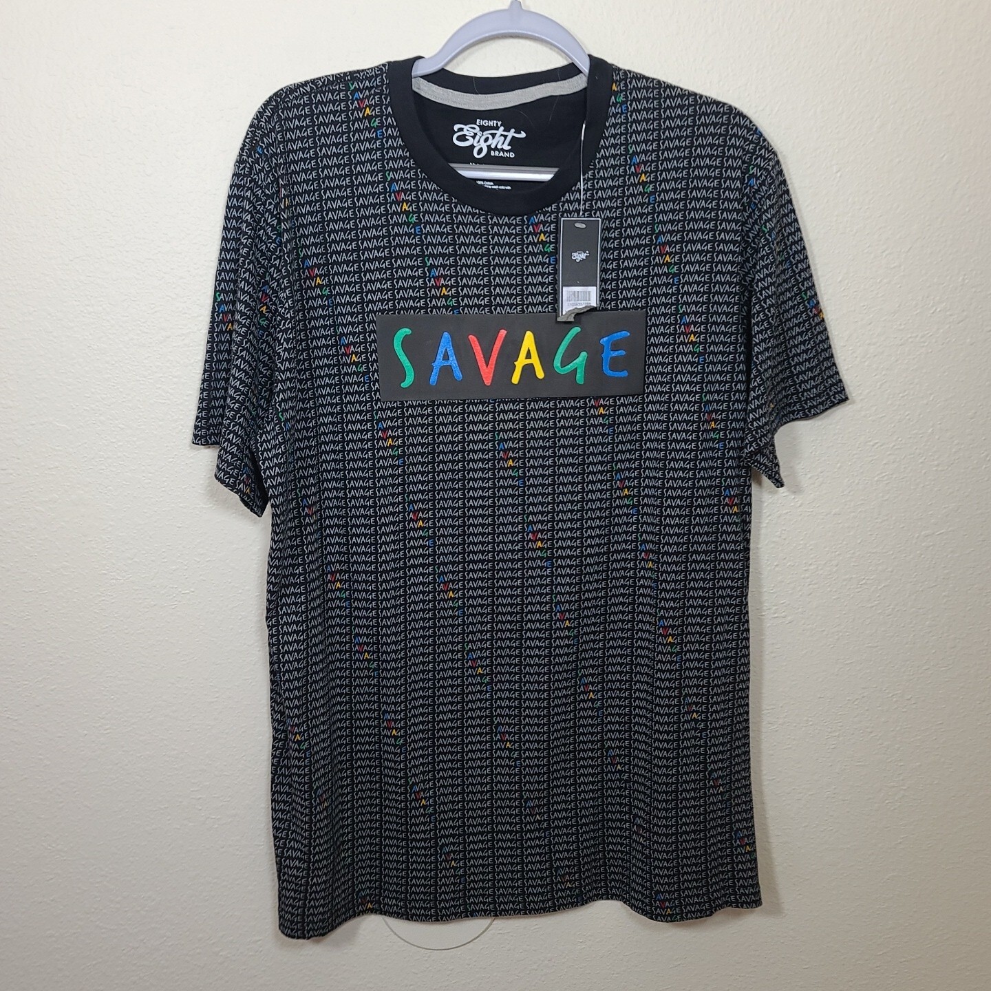 NEW Eighty Eight Brand Men's "Savage" T-Shirt Size XL Short Sleeve Black Multi gallery