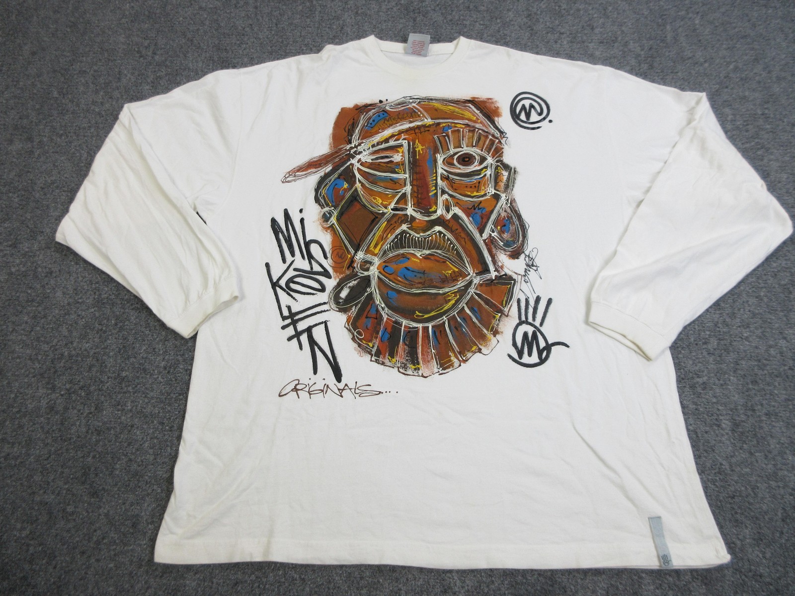 Miskeen Originals Hand Painted Shirt Mens 2XL White Graphic Streetwear Hip Hop gallery
