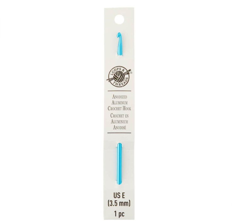 Anodized Aluminum Crochet Hook by Loops & Threads® – Size E-4 / 3.5mm