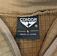 Condor Pullover Mens L Brown Tan Tactical Grid Fleece 1/4 Zip Base Layer Shirt