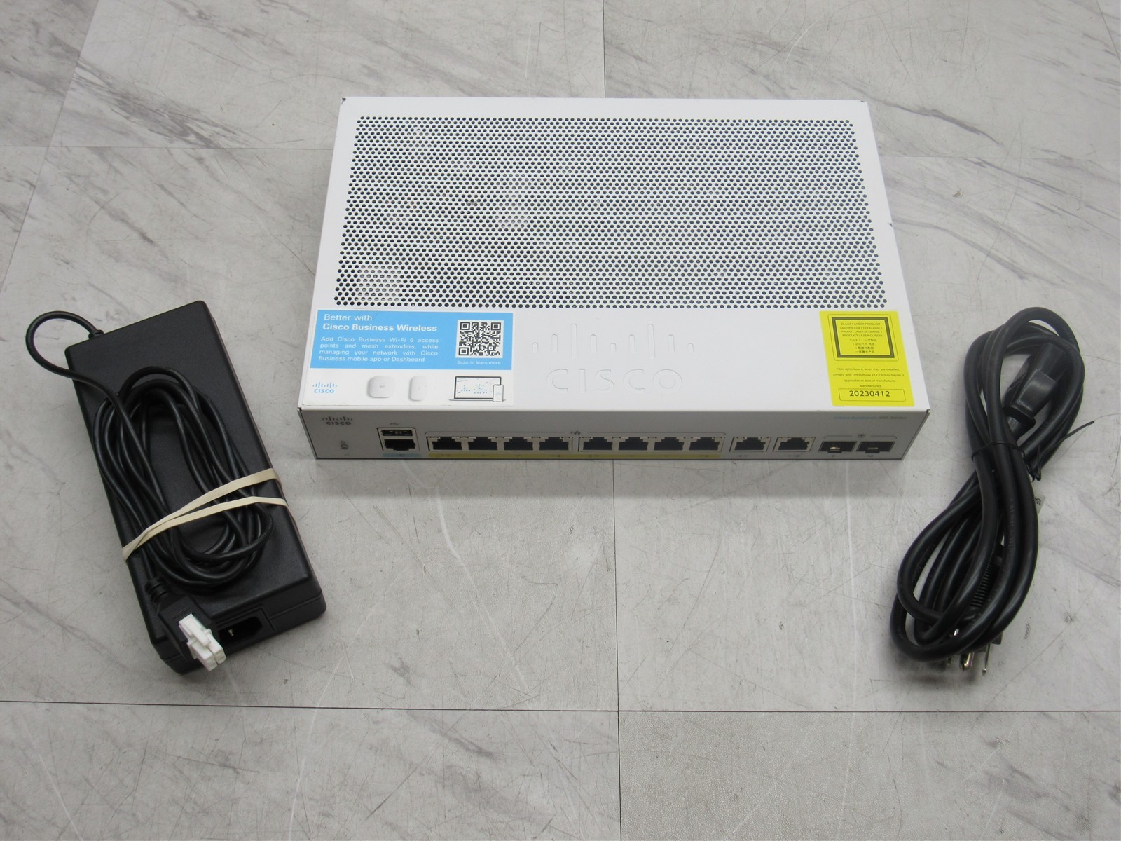 Cisco 350 CBS350-8P-E-2G 8-Port SFP Managed Ethernet Switch with Adapter