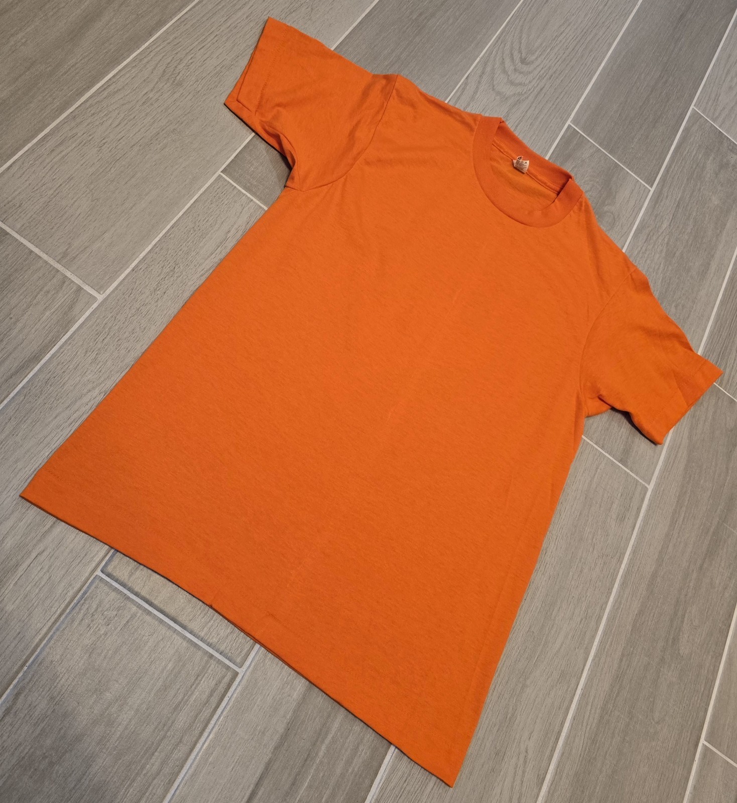 Vintage Screen Stars Blank Orange Shirt Size Medium 80’s Single Stitch USA gallery
