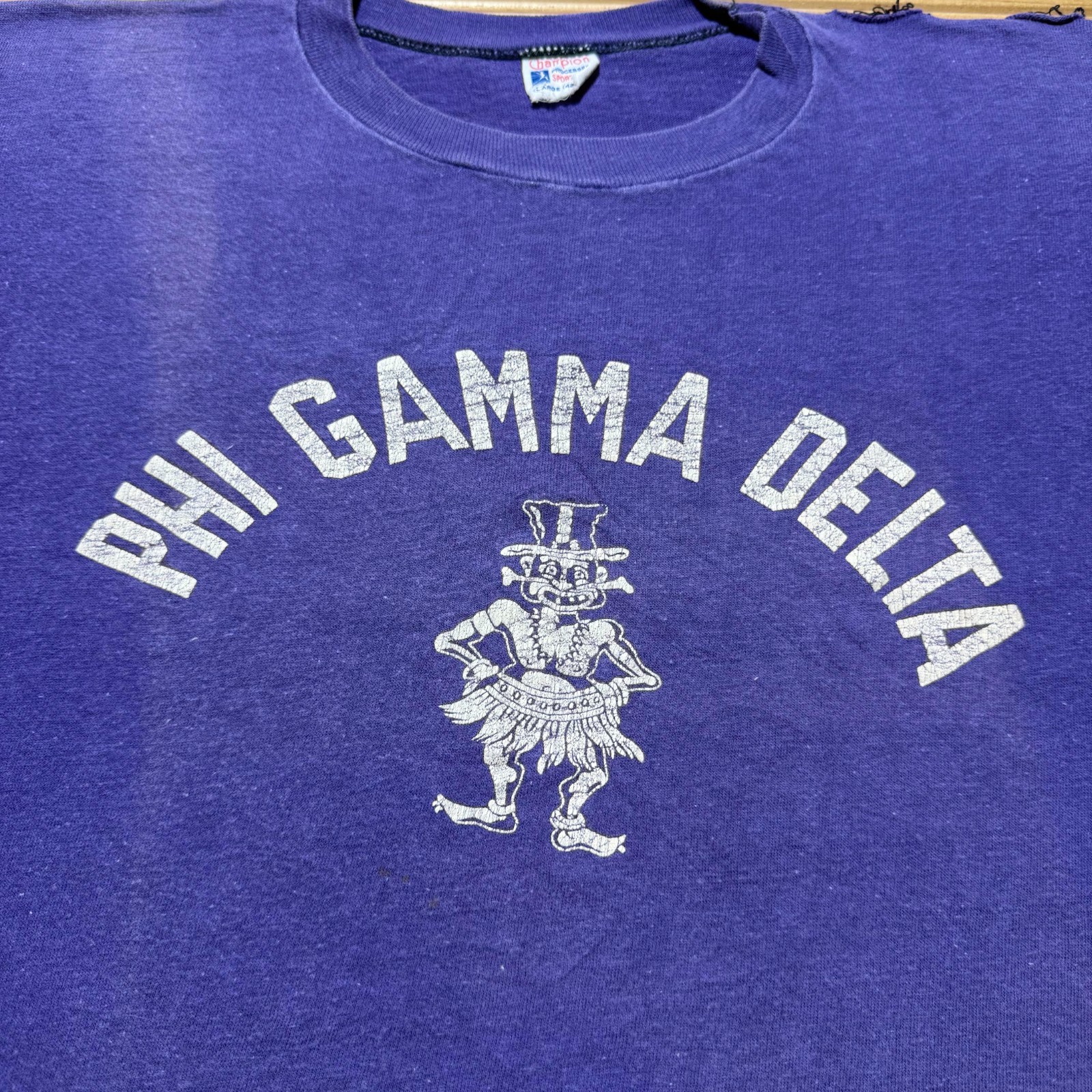 Vintage 50s Phi Gamma Delta Fraternity Single Stitch Champion T-Shirt - Large gallery