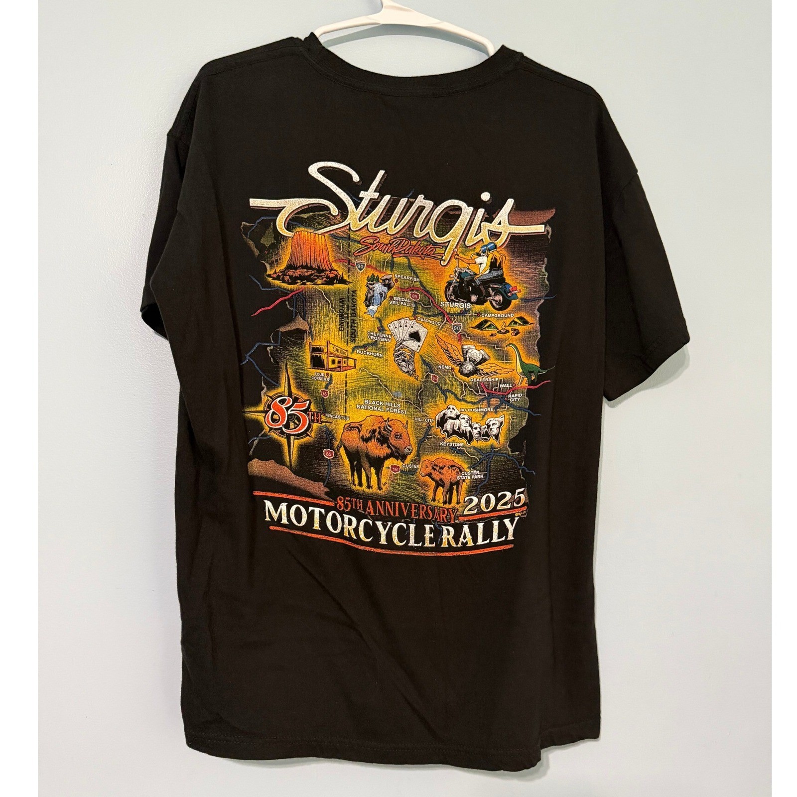 Milwaukee Leather Size L Sturgis 2025 85th Anniversary Motorcycle Rally T-Shirt