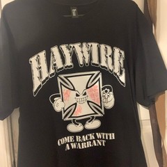 Signed haywire hardcore rock punk short sleeve black color shirt VK10288