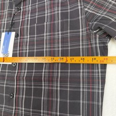 Social Coast Men’s Short Sleeve Button-Down Shirt Size S Black Red White Plaid