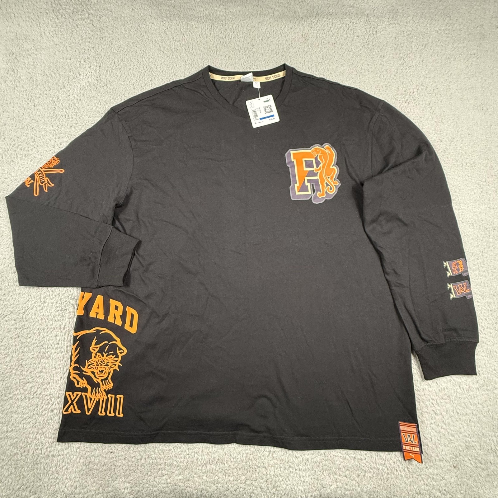 Puma Shirt Mens XL Black The Yard WAL We Are Legends Long Sleeve Tee Oversized