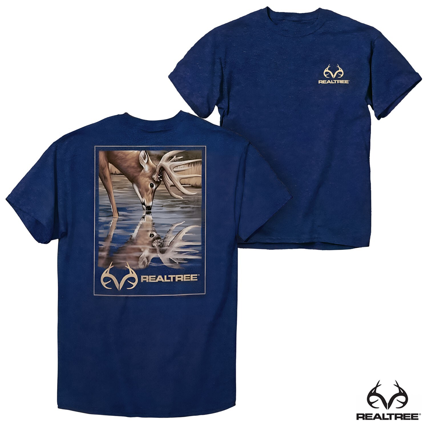 Realtree Deer Reflection T-Shirt (L)- Navy gallery