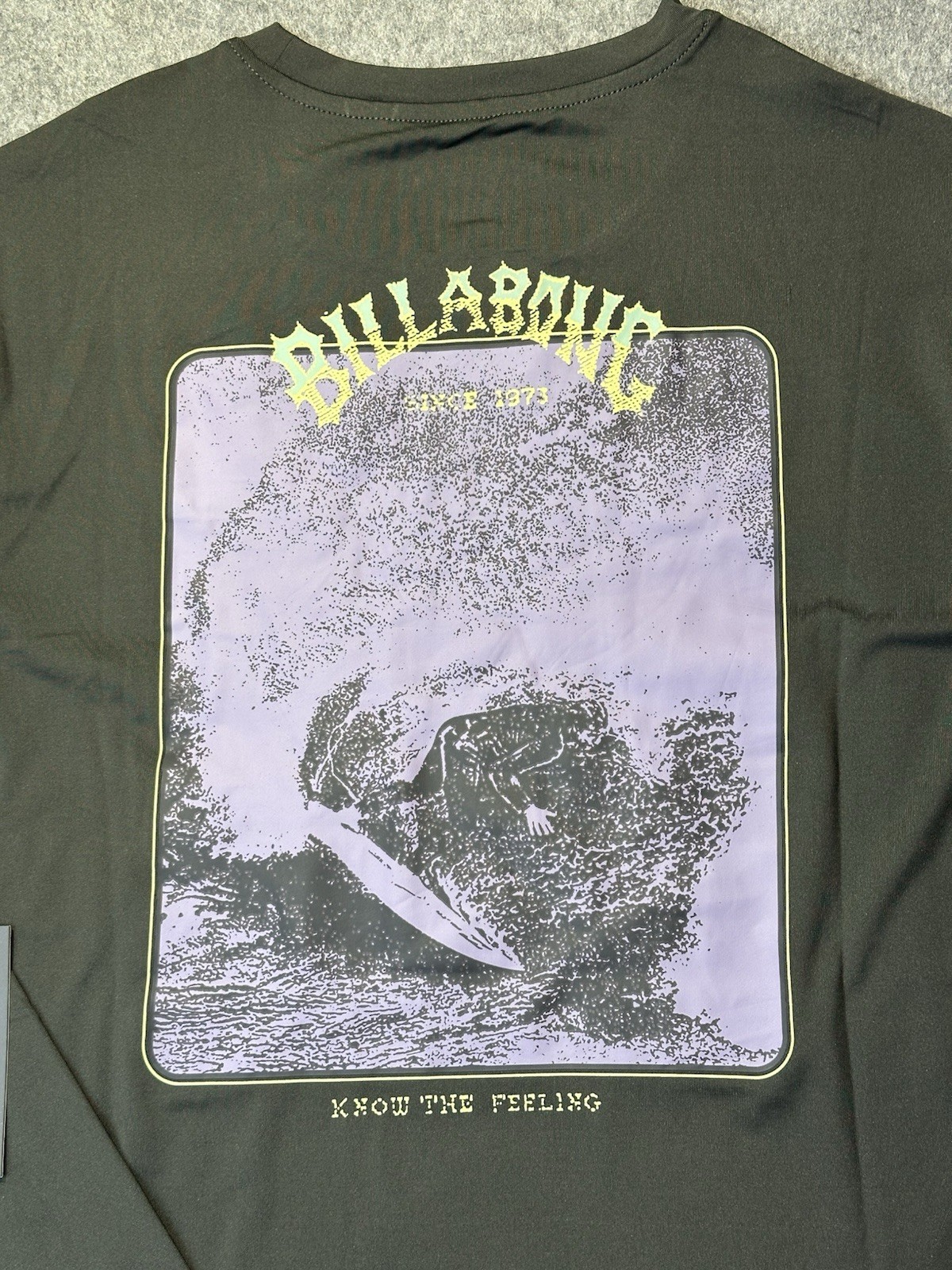 Billabong LS Surf Shirt Tee UPF 50+ Quick Dry, Raven Know The Feeling Men’s Sz L gallery