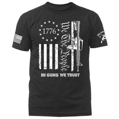 In Guns We Trust 2nd Amendment Veteran Military Patriotic US Flag T-shirt
