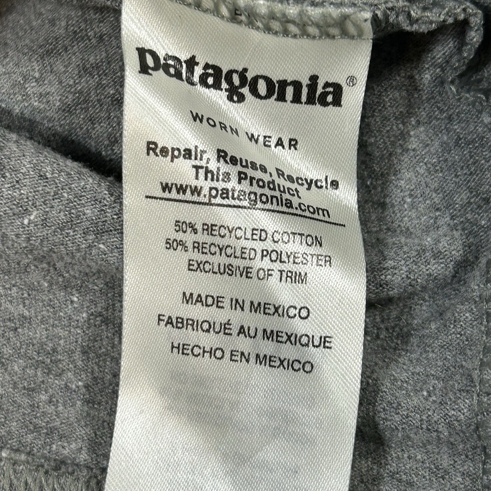 Patagonia Shirt Mens Medium Gray Long Sleeve Live Simply Responsibili Tee gallery
